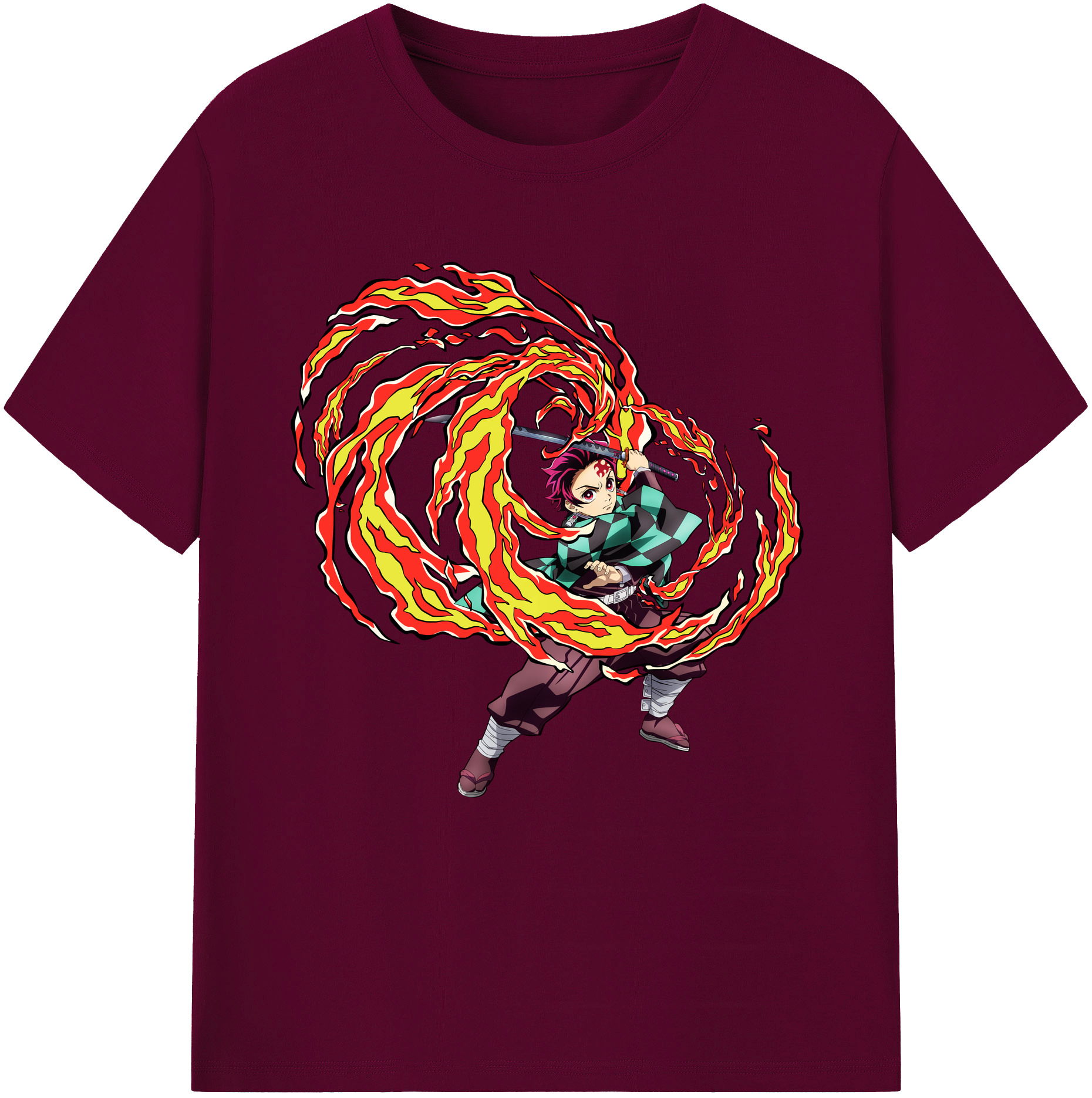 （画像用） 鬼滅の刃 竈門 炭治郎／かまど たんじろう Kamado Tanjirou レディースカジュアルプリントTシャツ（綿100％）